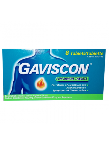 	GAVISCON TABS PEPPERMINT 8